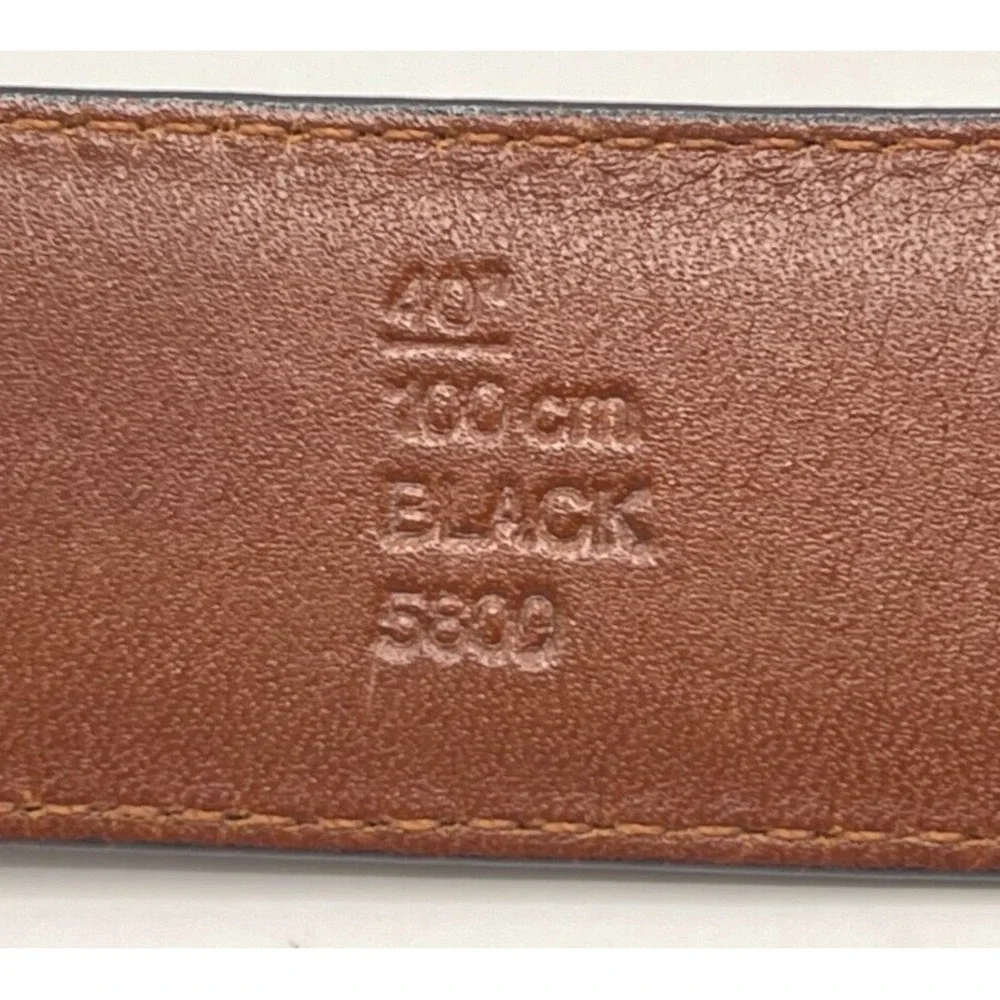 Coach Black Leather Belt with Brown Interior and Gold Buckle